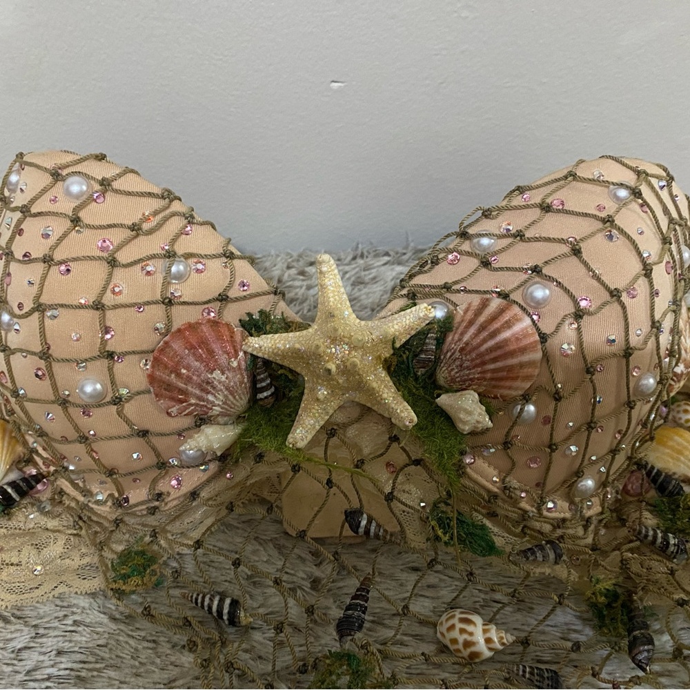 Seashell and Starfish Embellished Bra..Halloween..Mermaid